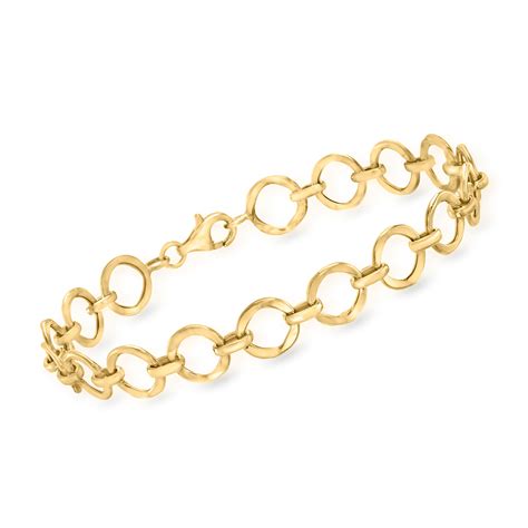 gold bracelet with circle and line through it|circle link bracelet bracelet.